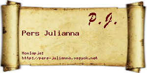 Pers Julianna névjegykártya